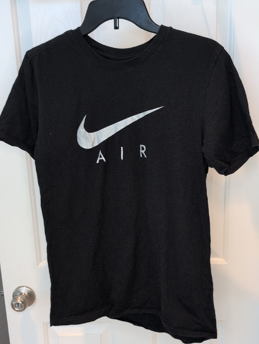 Nike Black T-Shirt with White Swoosh and AIR